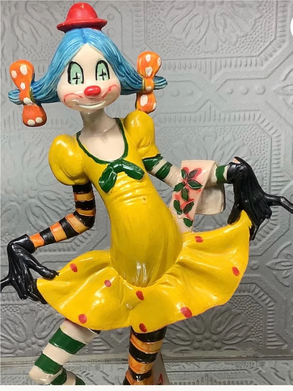 Vintage Fontanini Depose Italy Girl Clown Figurine Decorative Statue Home Accent